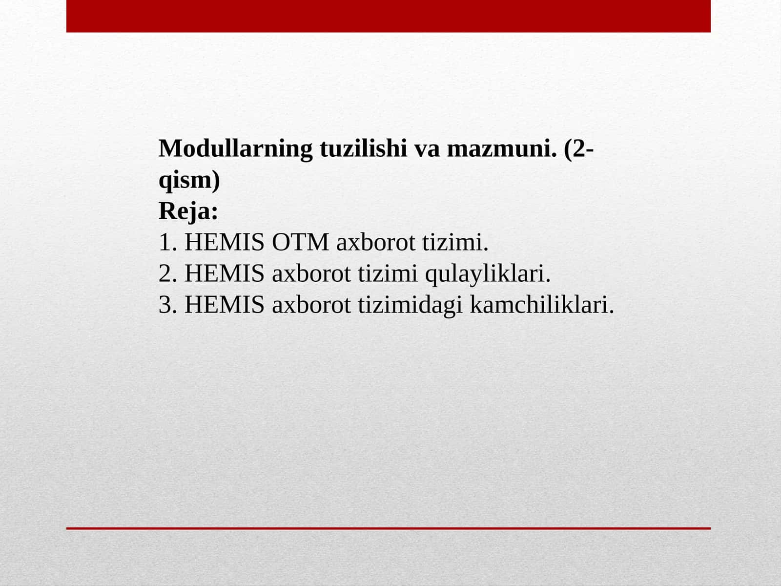 HEMIS(Higher Education Management Information System) 1