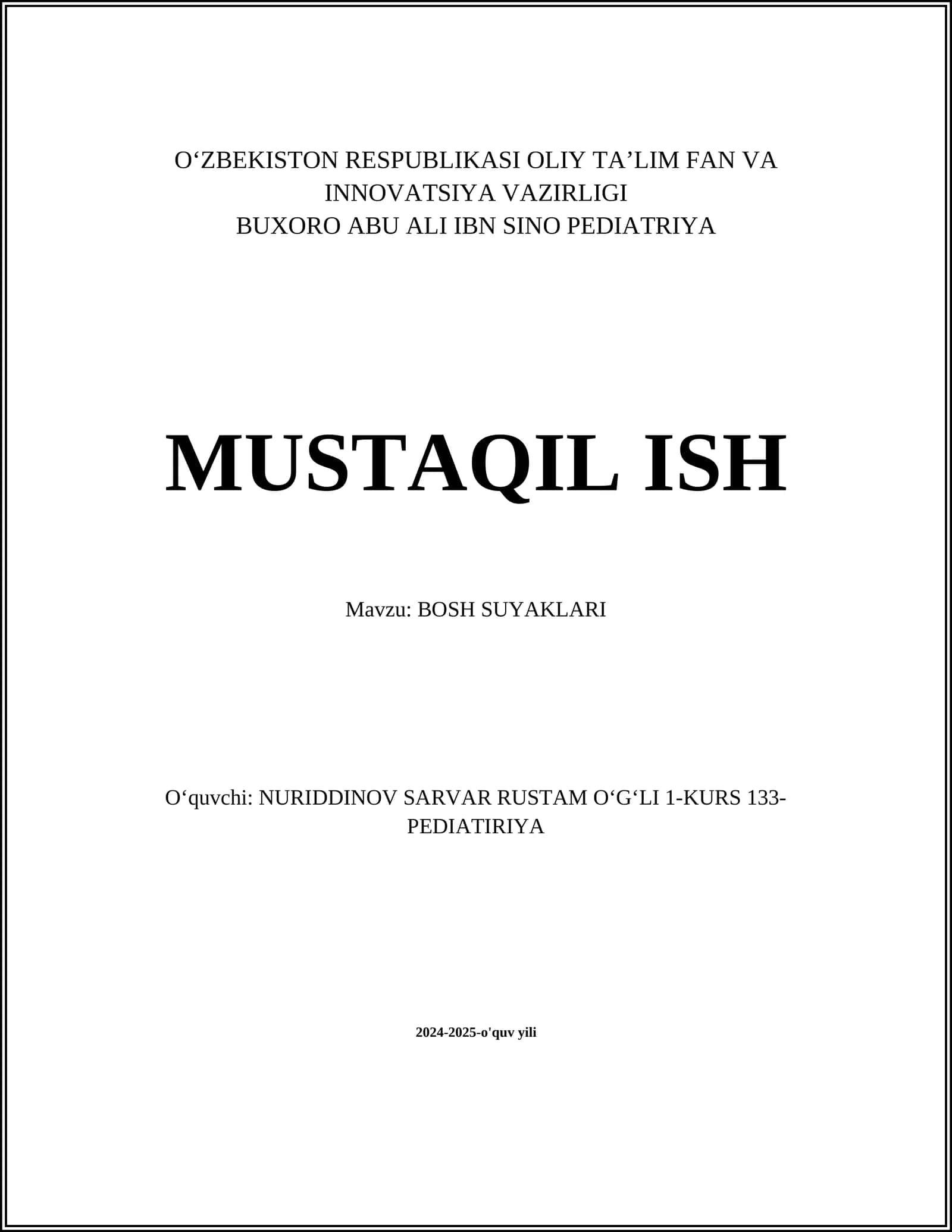 Bosh suyaklari 1