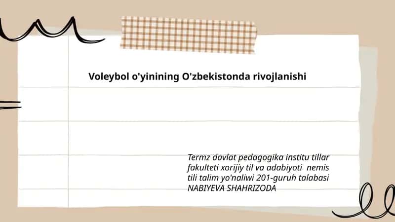 Voleybol o'yinining O'zbekistonda rivojlanishi 1