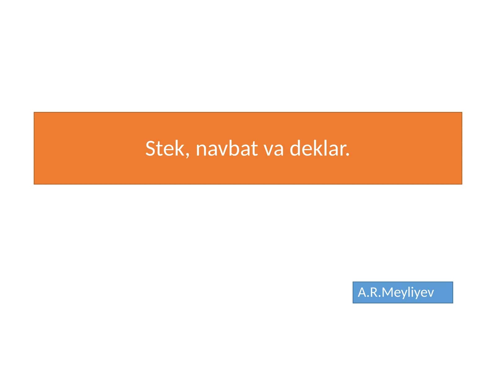 Stek (Stack) 1