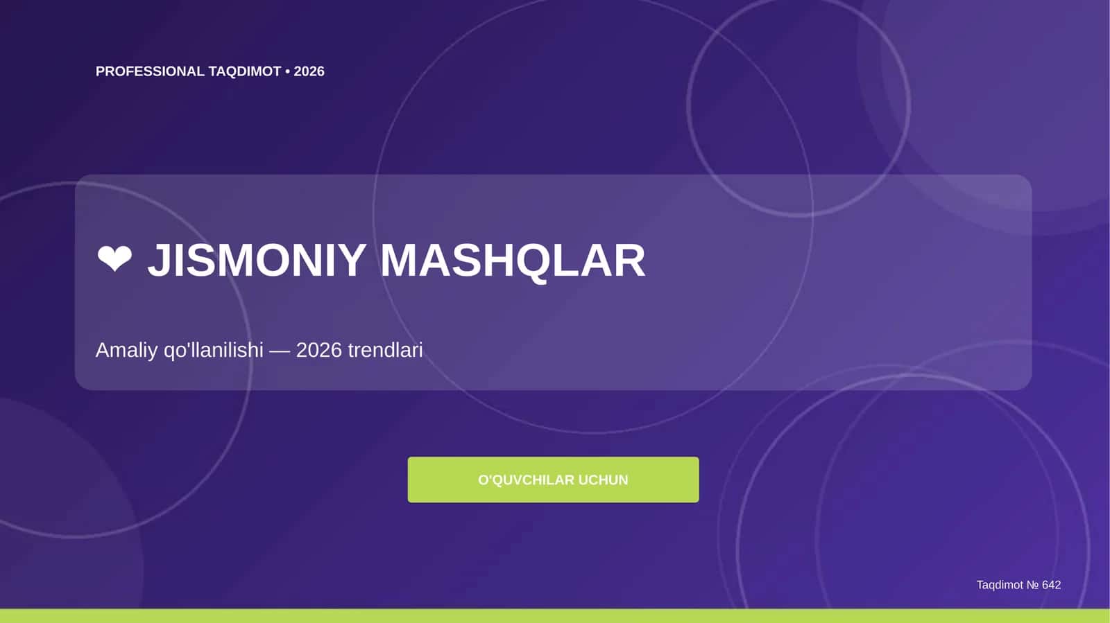 Jismoniy mashqlar: amaliy qo'llanilishi (2026 trendlari) 1