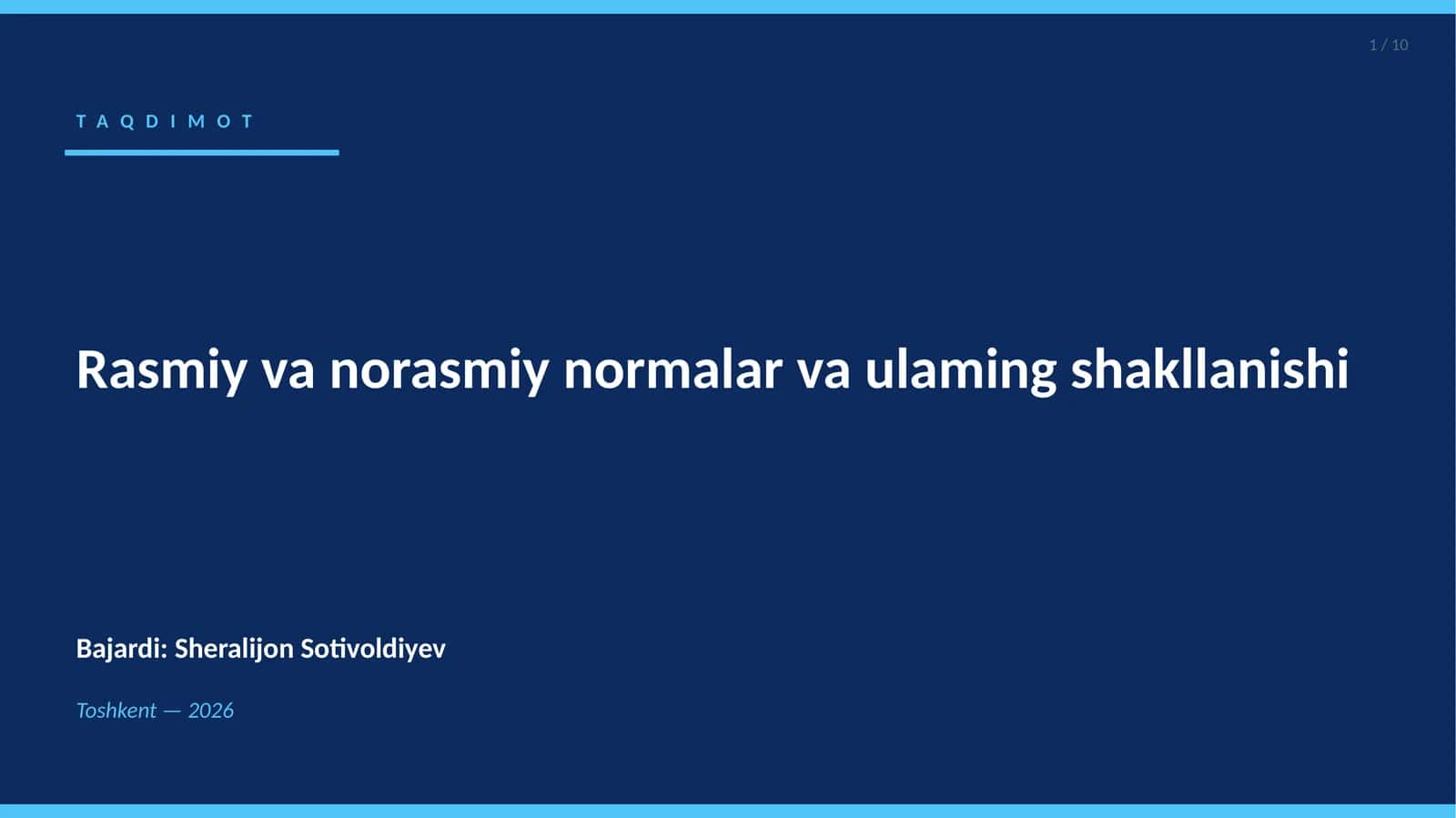 Rasmiy va norasmiy normalar va ulaming shakllanishi 1