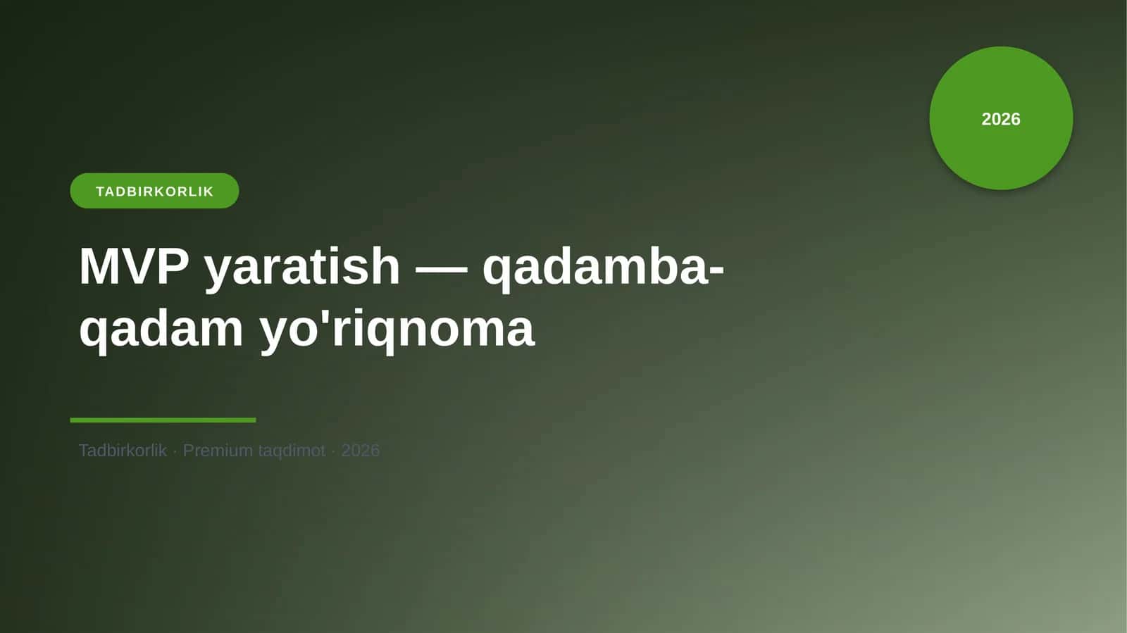 MVP yaratish — qadamba-qadam yo'riqnoma 1