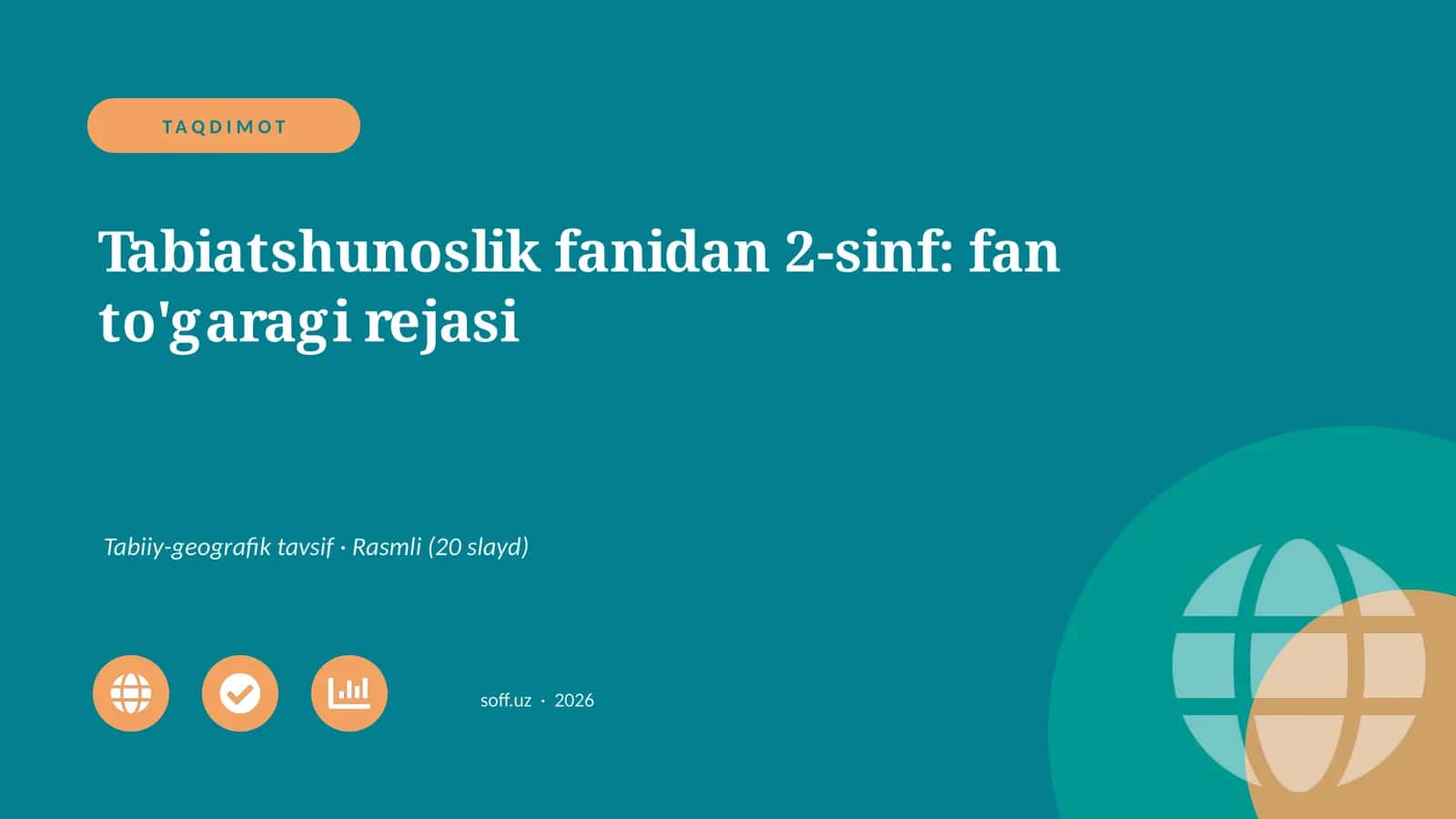 Tabiatshunoslik fanidan 2-sinf: fan to'garagi rejasi 1