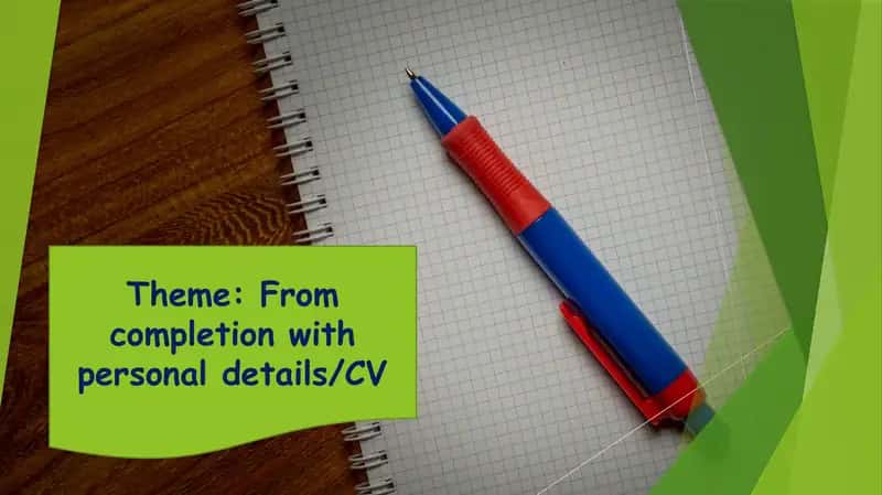 From completion with personal details/CV 1