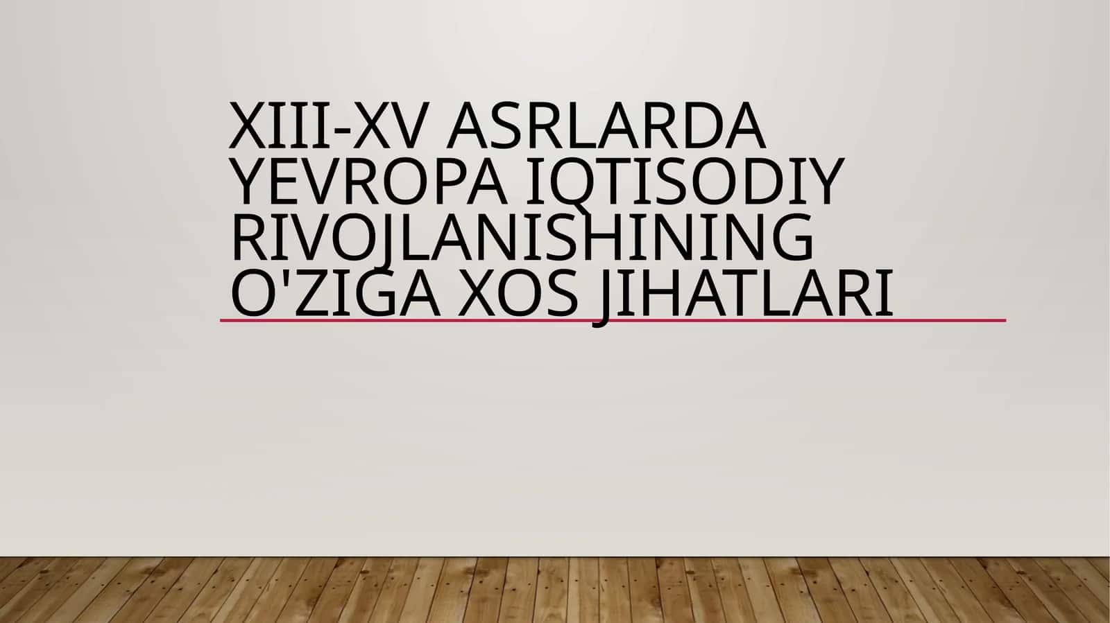 Yevropada shahar va shaharliklar hayoti 1