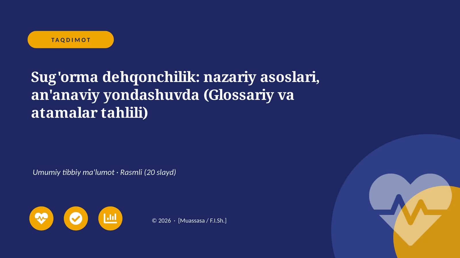 Sug'orma dehqonchilik: nazariy asoslari, an'anaviy yondashuvda (Glossariy va atamalar tahlili) 1