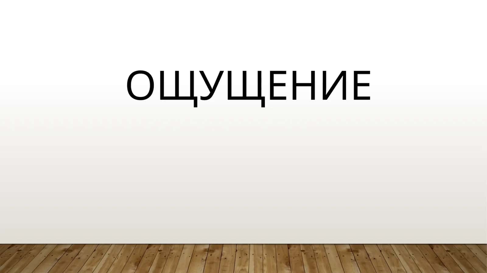 ОЩУЩЕНИЕ 1
