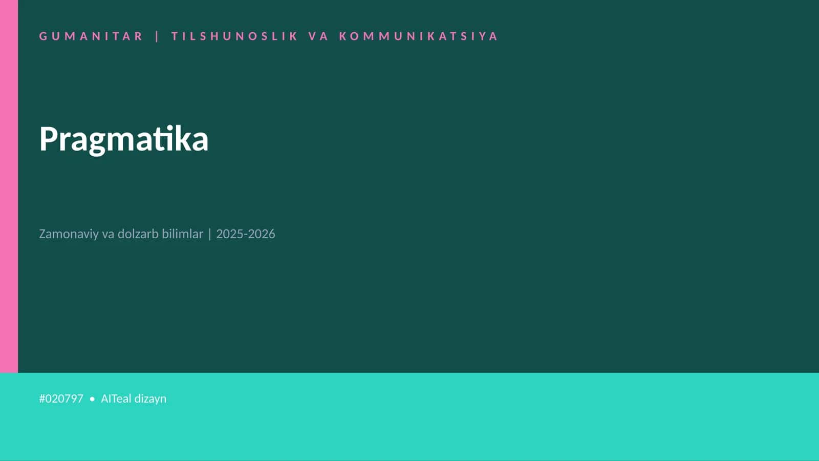 Pragmatika 1