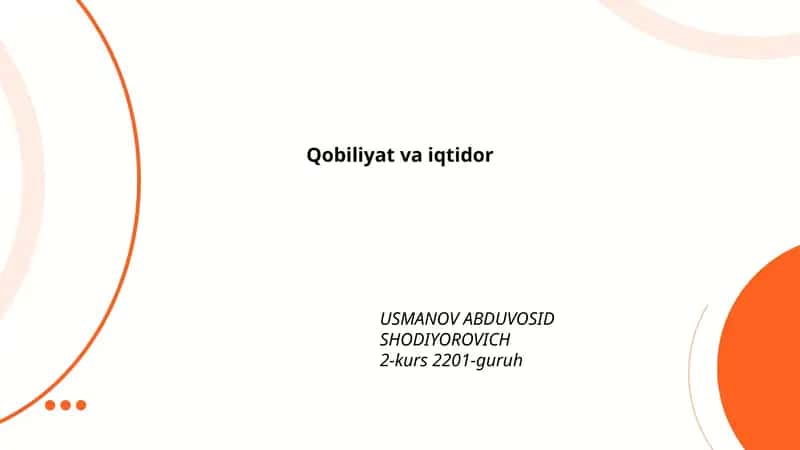 Qobiliyat va iqtidor tushunchalari 1