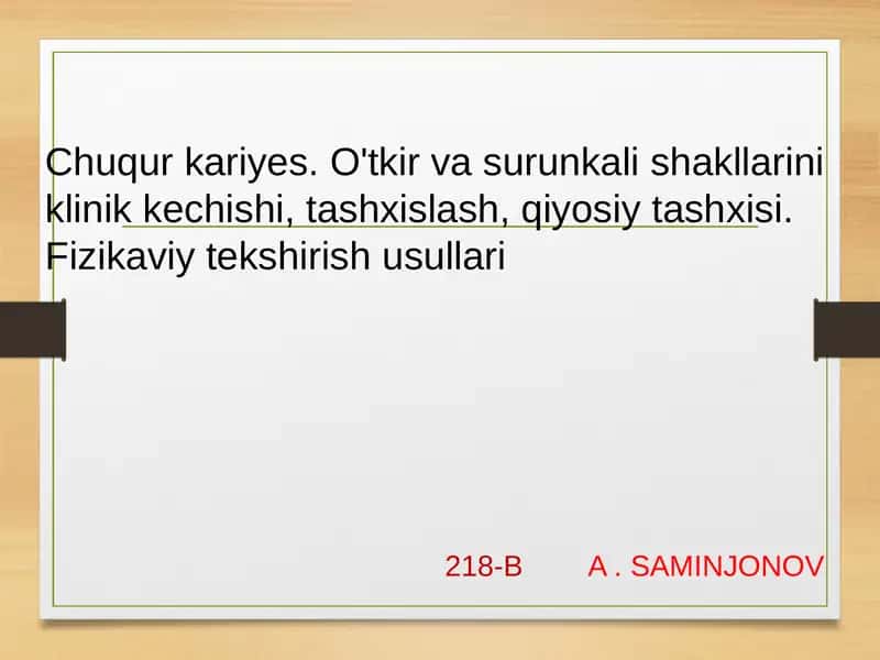 Chuqurkariyes 1