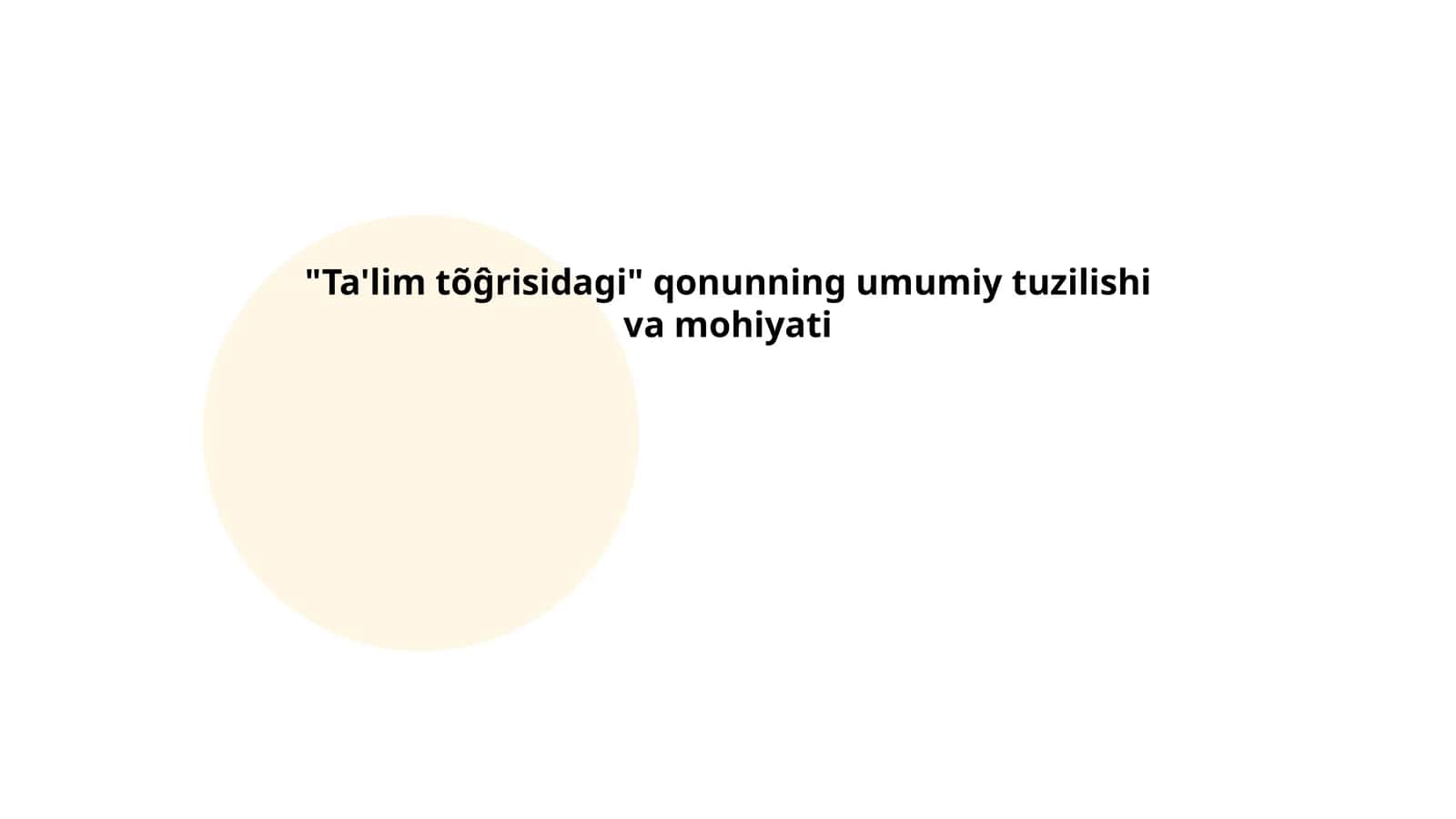 Ta'lim tõĝrisidagi 1