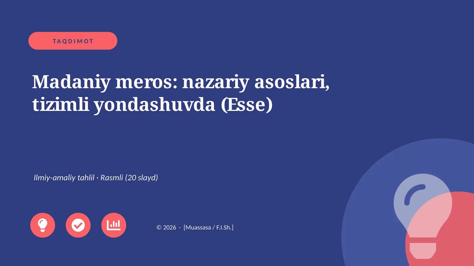 Madaniy meros: nazariy asoslari, tizimli yondashuvda (Esse) 1
