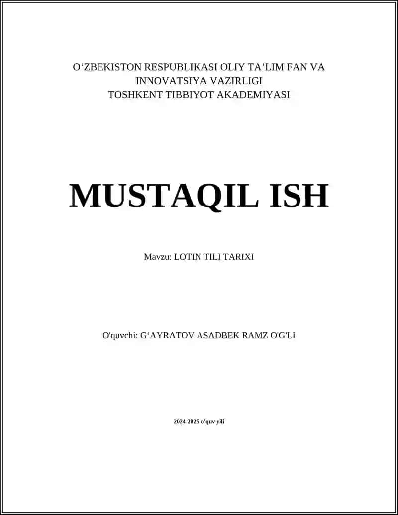 Lotin Tili Tarixi