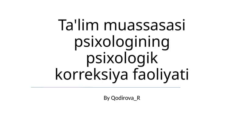 Talaba ehtiyojlarini aniqlash va baholash 1
