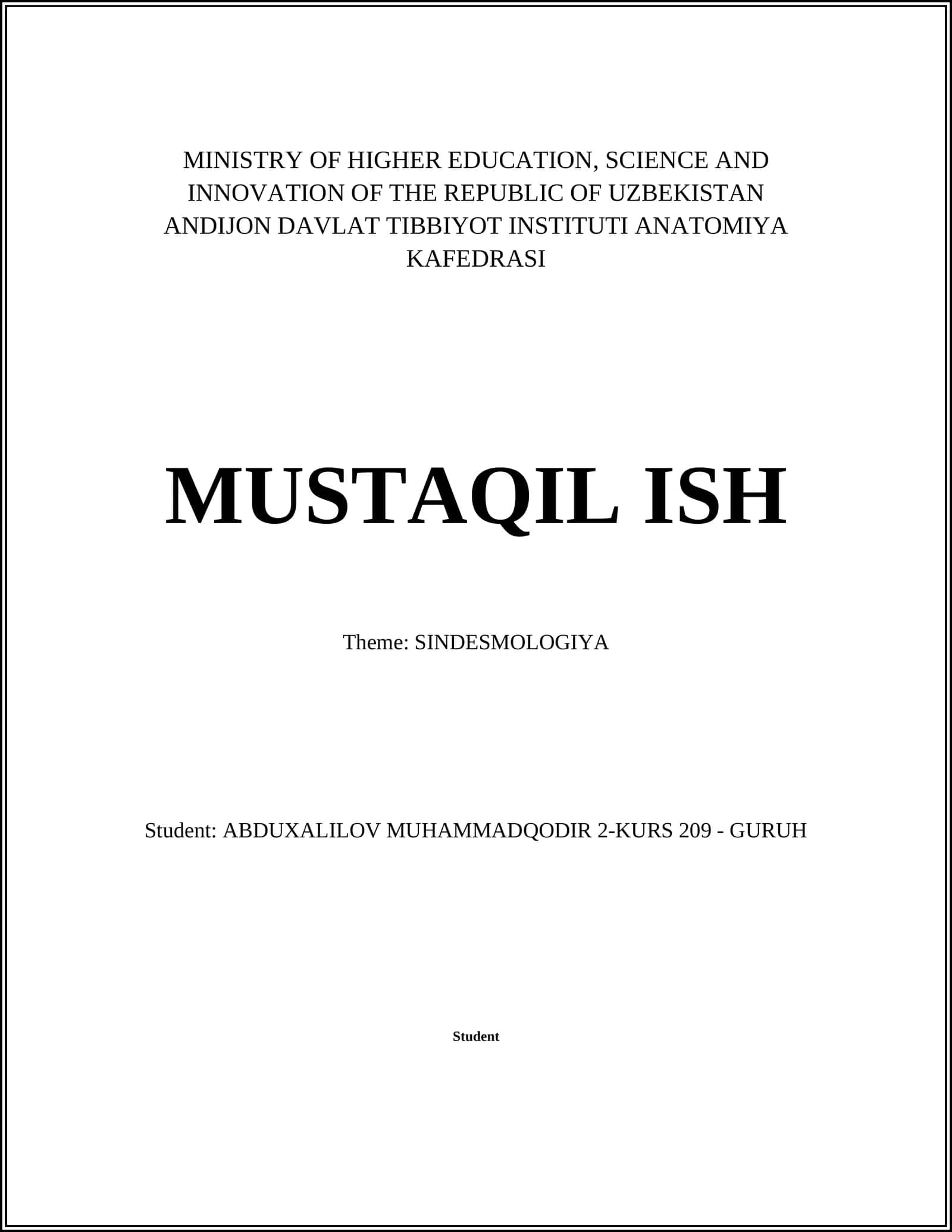 Andijon Davlat Tibbiyot Institut Anatomiya Kafedrasi 1