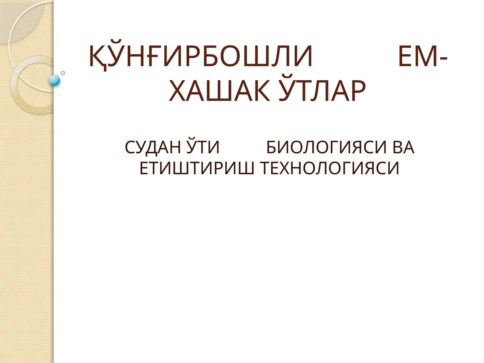 Судан ўти биологияси ва етиштириш технологияси 1
