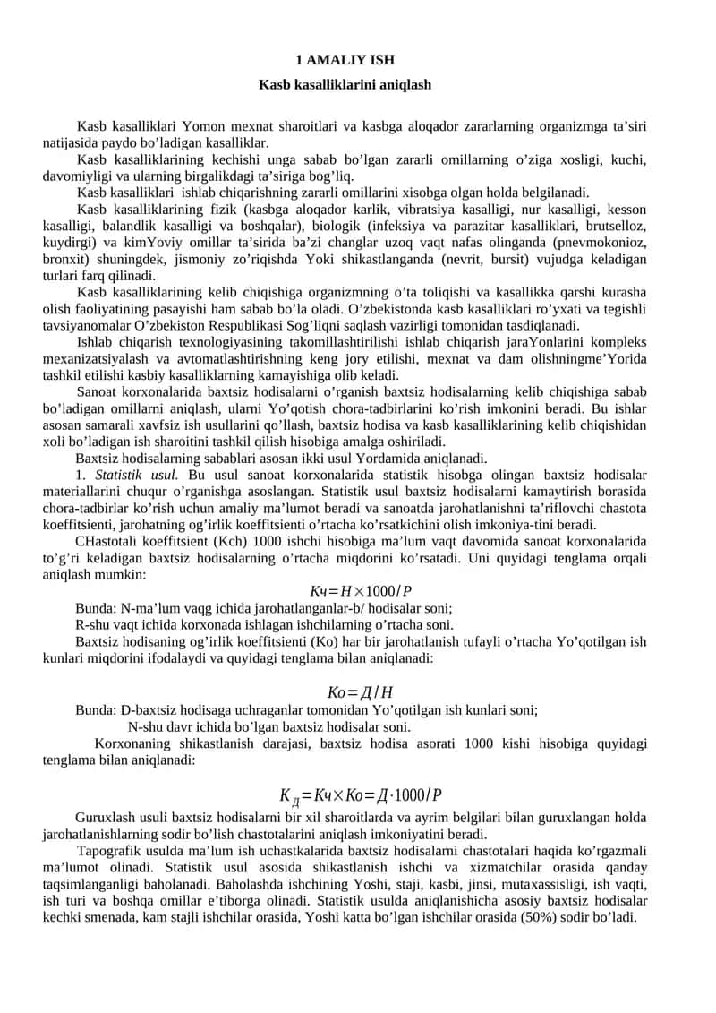 Kasb kasalliklari 1