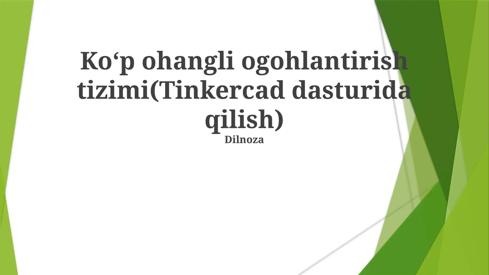 Ogohlantirish tizimi (Tinkercad dasturida qilish) 1
