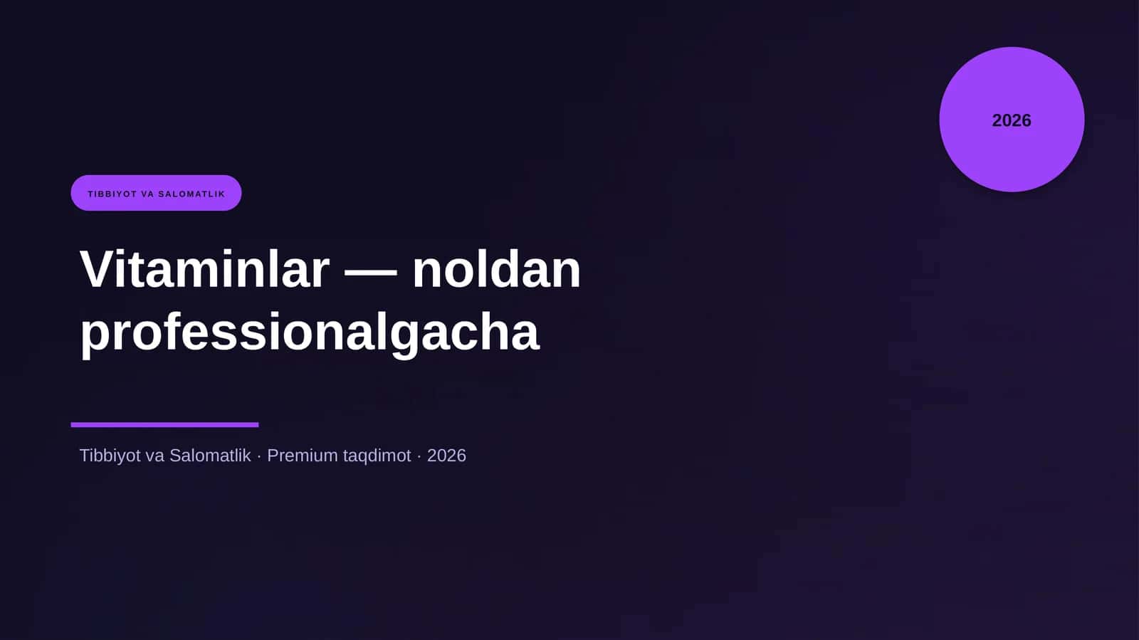 Vitaminlar — noldan professionalgacha 1