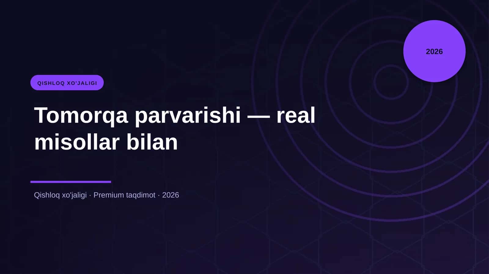 Tomorqa parvarishi — real misollar bilan 1