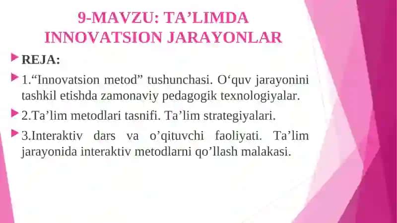Ta'limda Innovatsion Jarayonlar 1