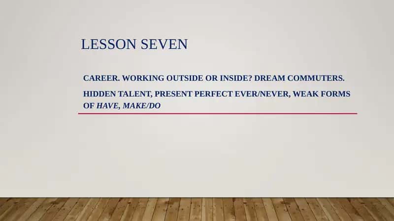 Career. Working outside or inside? 1