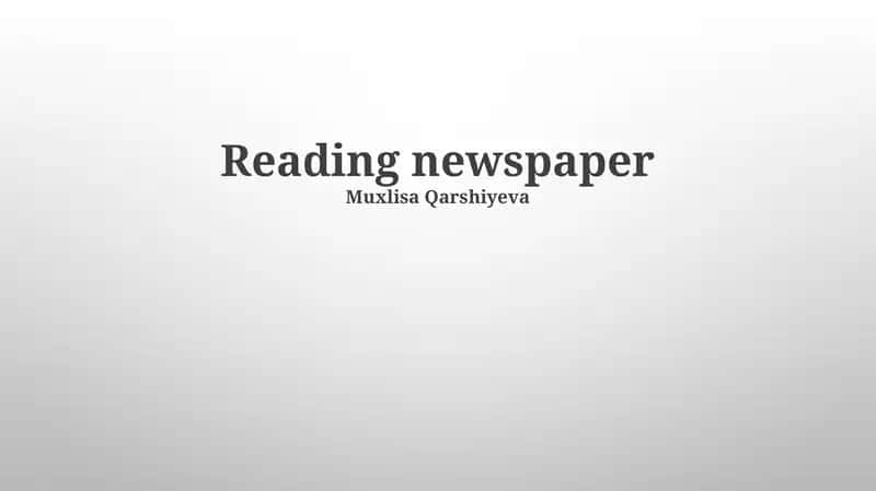 Reading newspaper 1