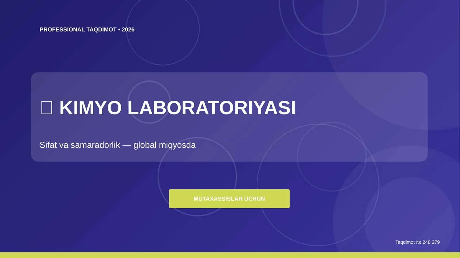Kimyo laboratoriyasi: sifat va samaradorlik (global miqyosda) 1
