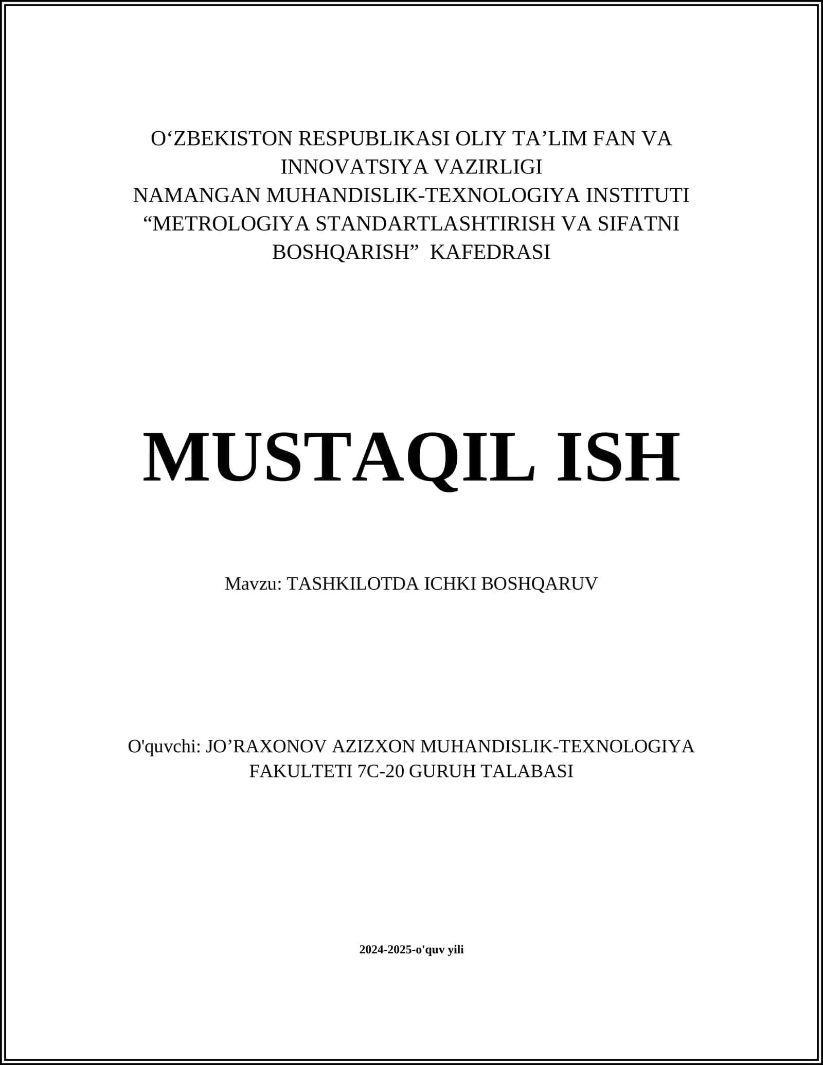 TASHKILOTDA ICHKI BOSHQARUV 1