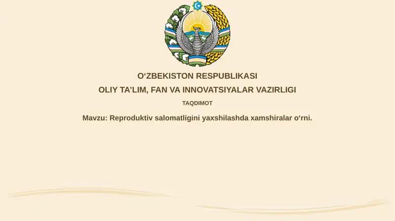 Reproduktiv salomatlikning asoslari 1
