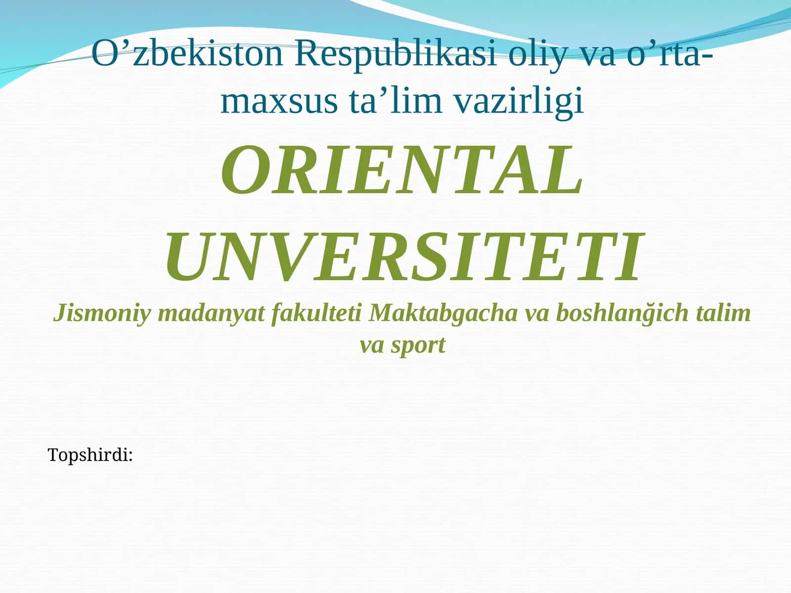 Boshlang’ich ta’limda (1va 4- siniflar) gimnastika mashg’ulotining konspektini tuzish.p 1