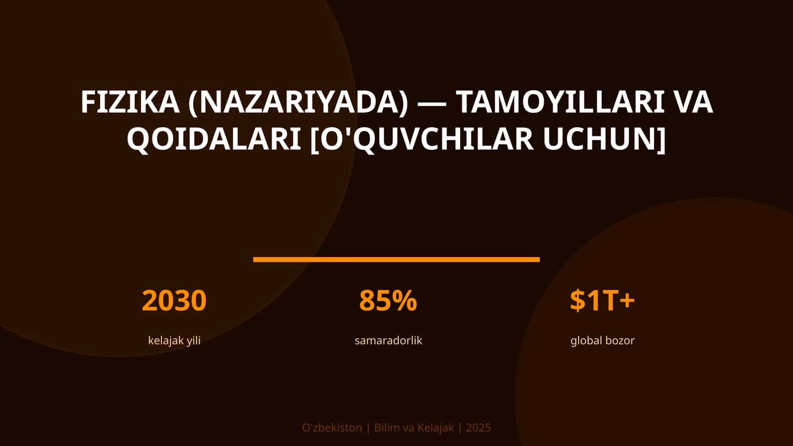 FIZIKA (NAZARIYADA) — TAMOYILLARI VA QOIDALARI [O'QUVCHILAR UCHUN] 1