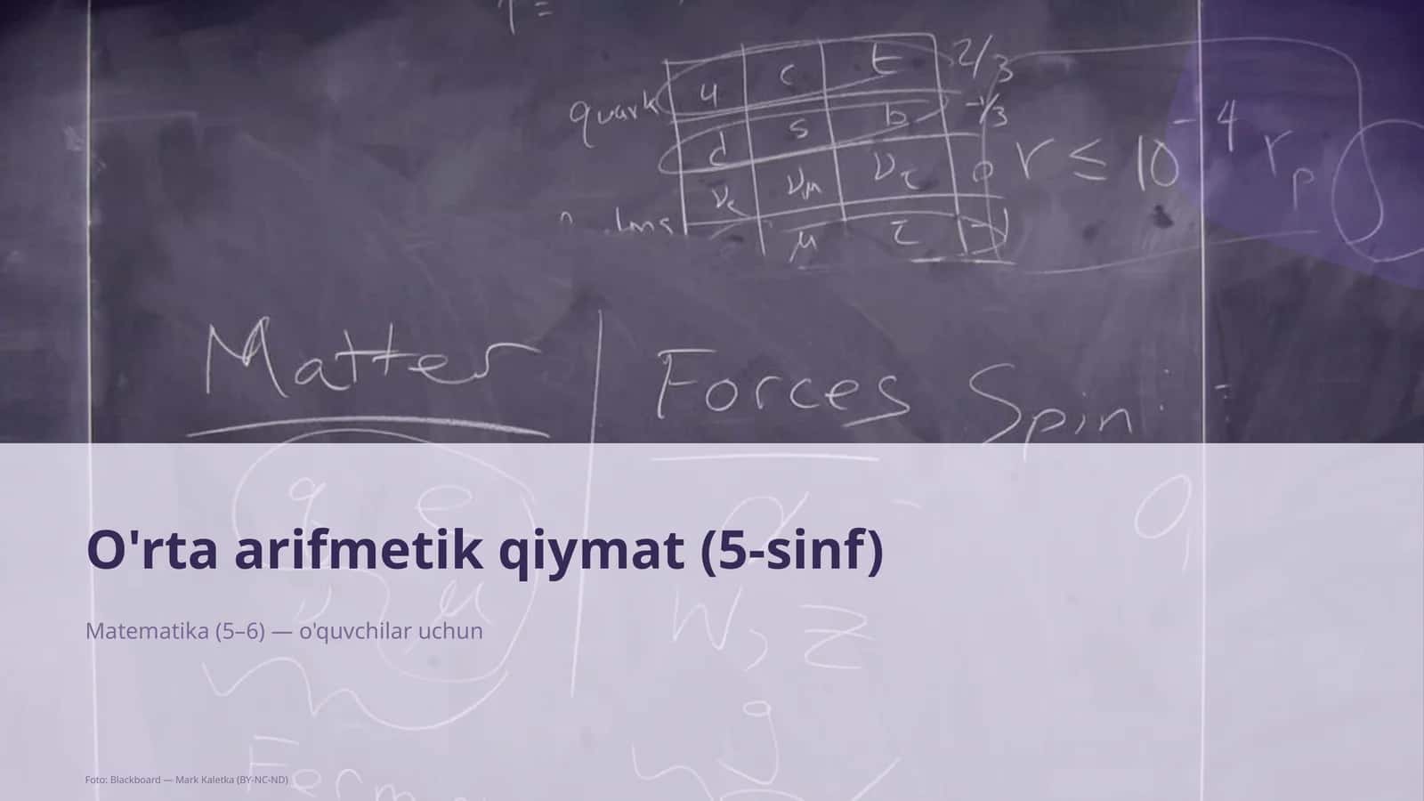 O'rta arifmetik qiymat (5-sinf) 1