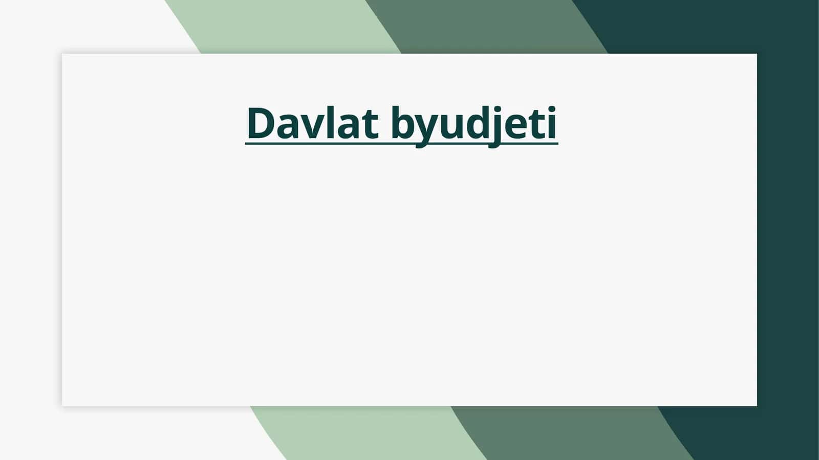 Davlat byudjeti 1
