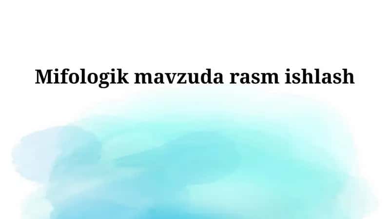 Texnikalar va uslublar 1