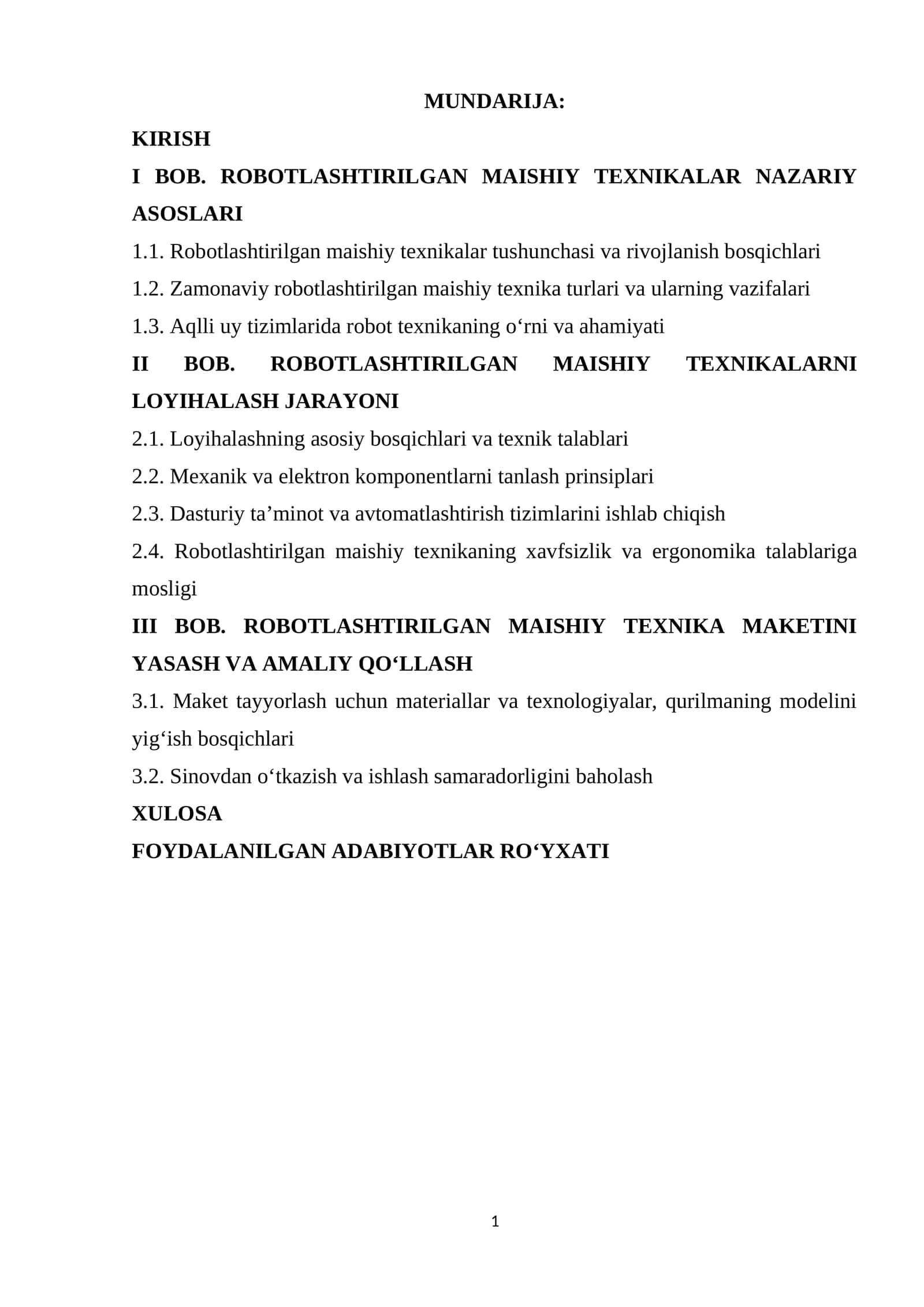 Robotlashtirilgan maishiy texnikalarni loyihalash va maketini yasash 1