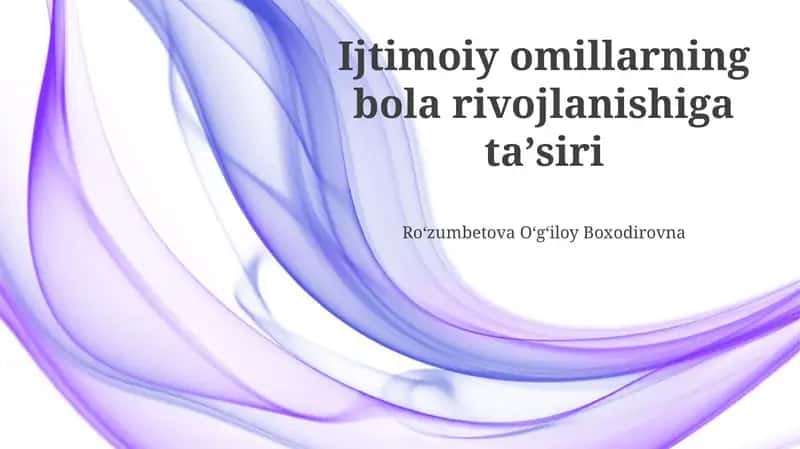 Ijtimoiy Omillar Ta'siri 1