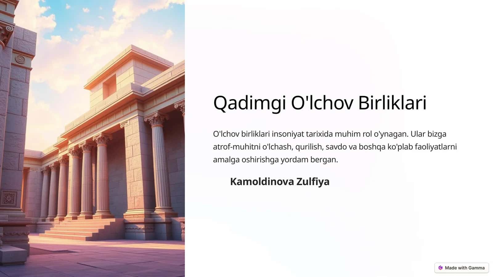 Qadimgi O'lchov Birliklari 1