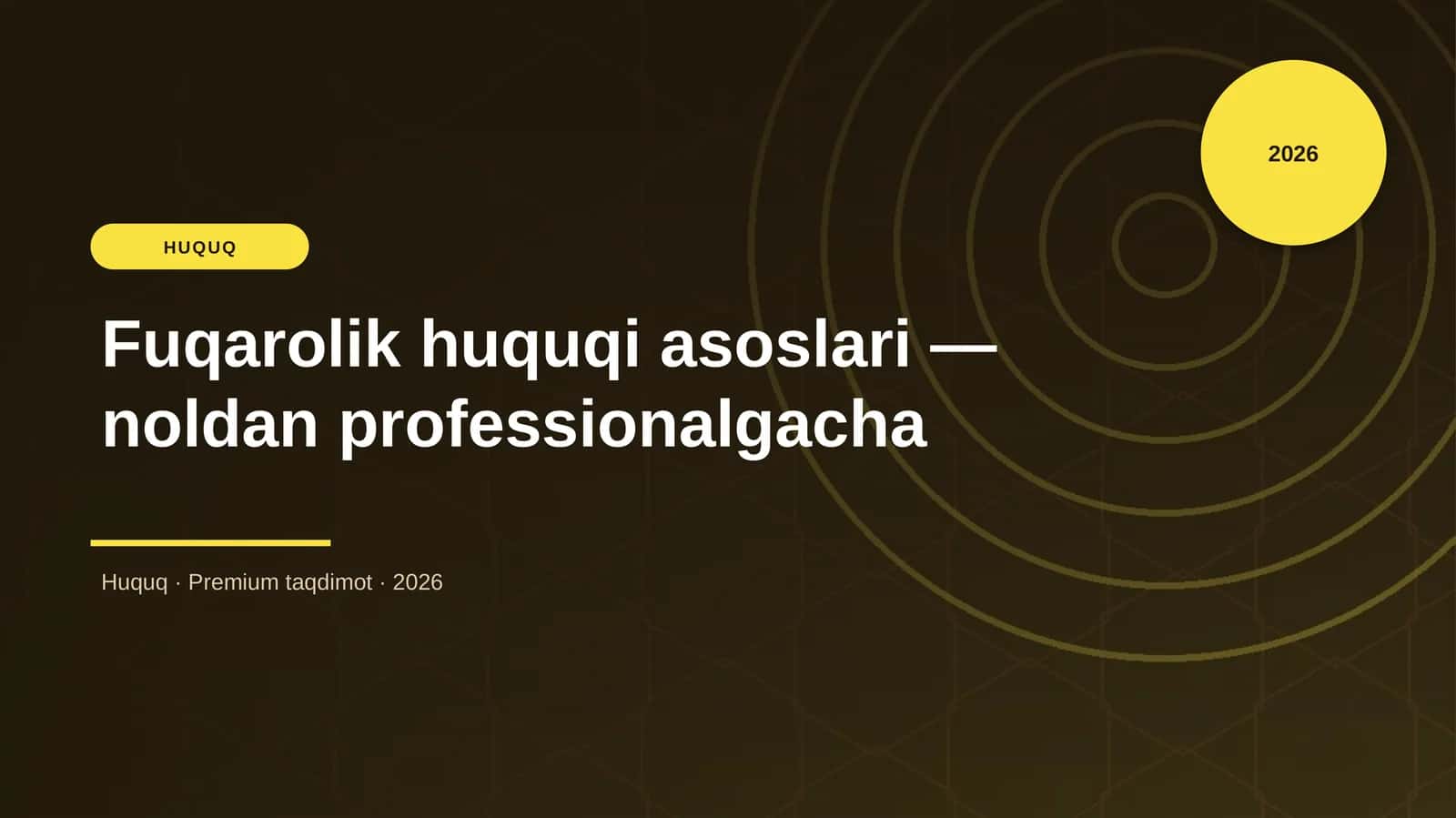 Fuqarolik huquqi asoslari — noldan professionalgacha 1