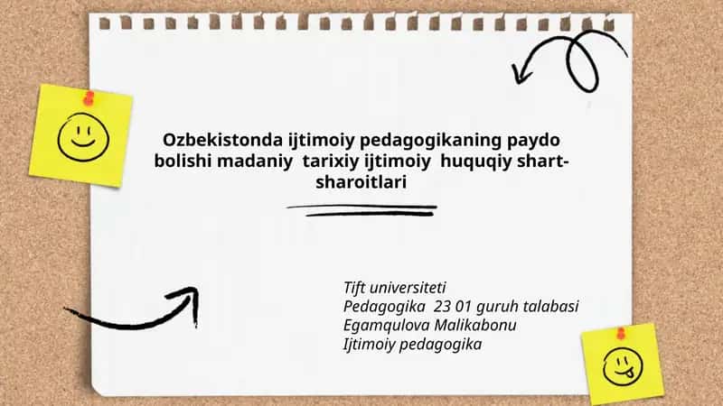 O'zbekistonda ijtimoiy pedagogikaning paydo bo'lishi madaniy tarixiy ijtimoiy huquqiy shart-sharoitlari 1