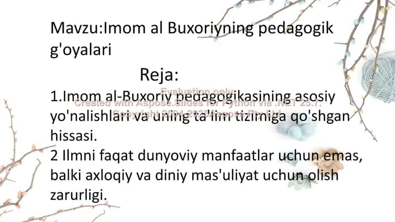 Imom al-Buxoriy pedagogik g'oyalari 1