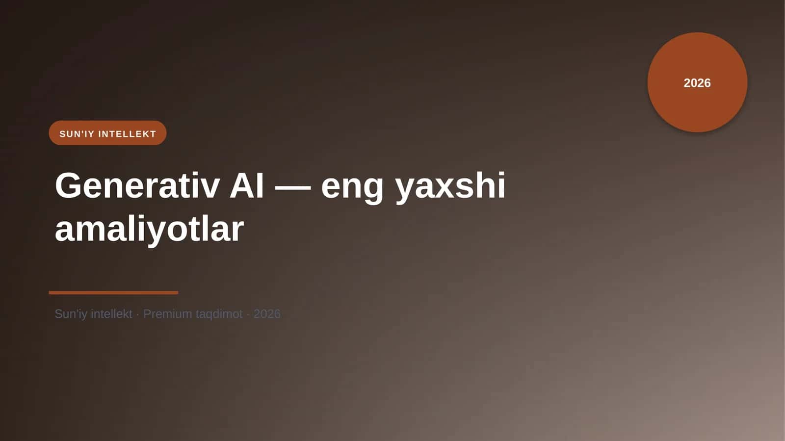 Generativ AI — eng yaxshi amaliyotlar 1