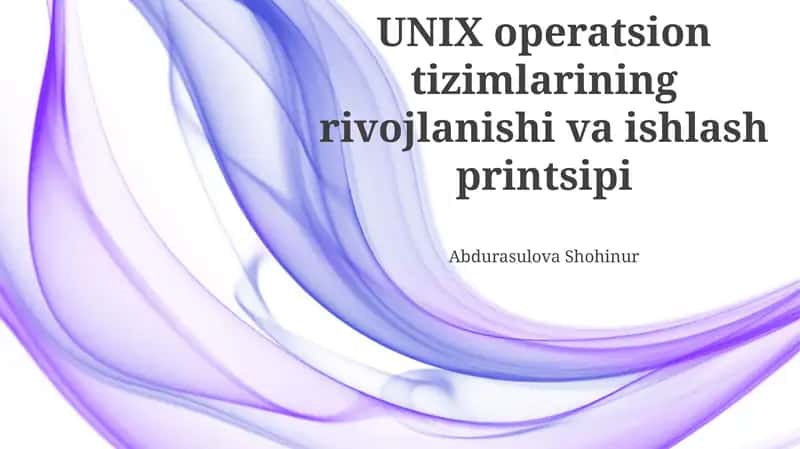 Unix Operatsion Sistemlarining Tarixiy Rivojlanishi 1