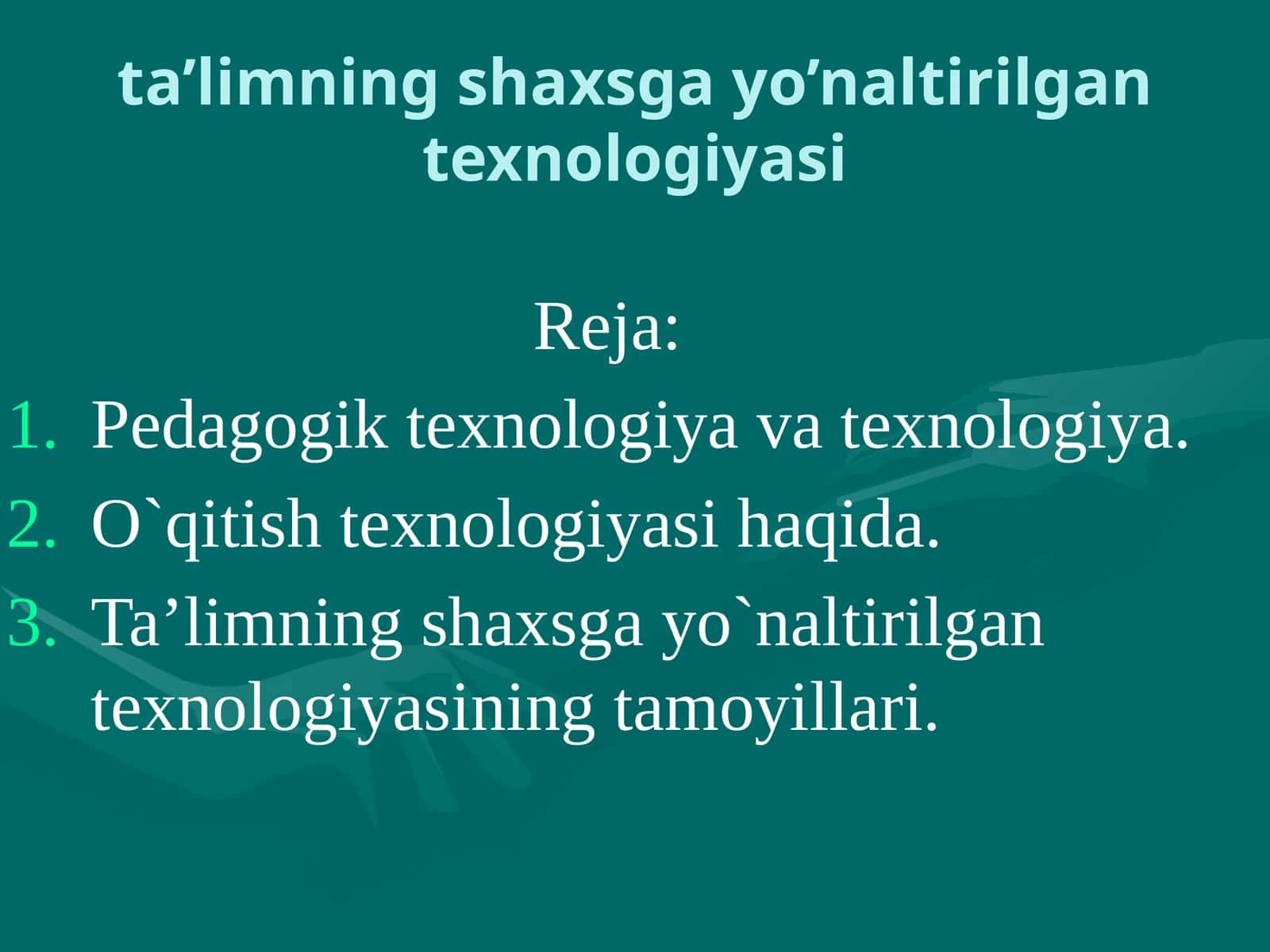 Pedagogik texnologiya va texnologiya 1