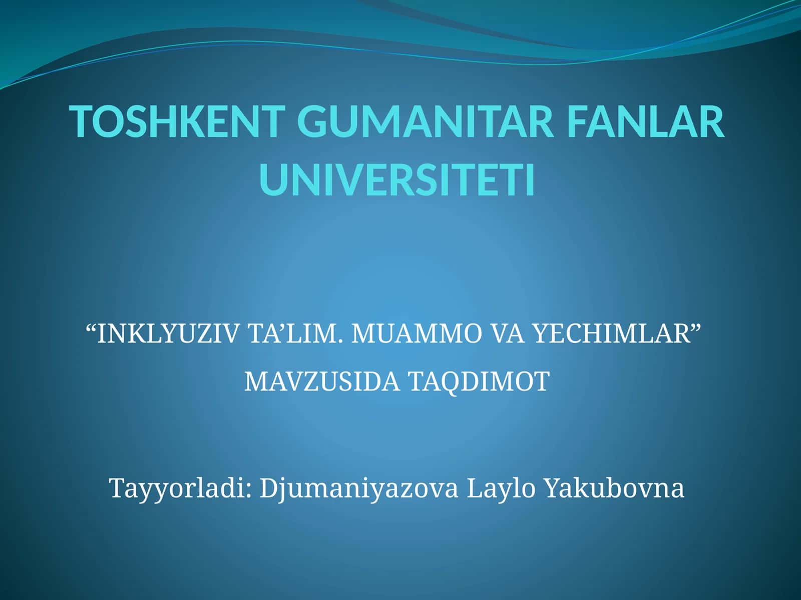 "INKLYUZIV TA’LIM. MUAMMO VA YECHIMLAR" 1