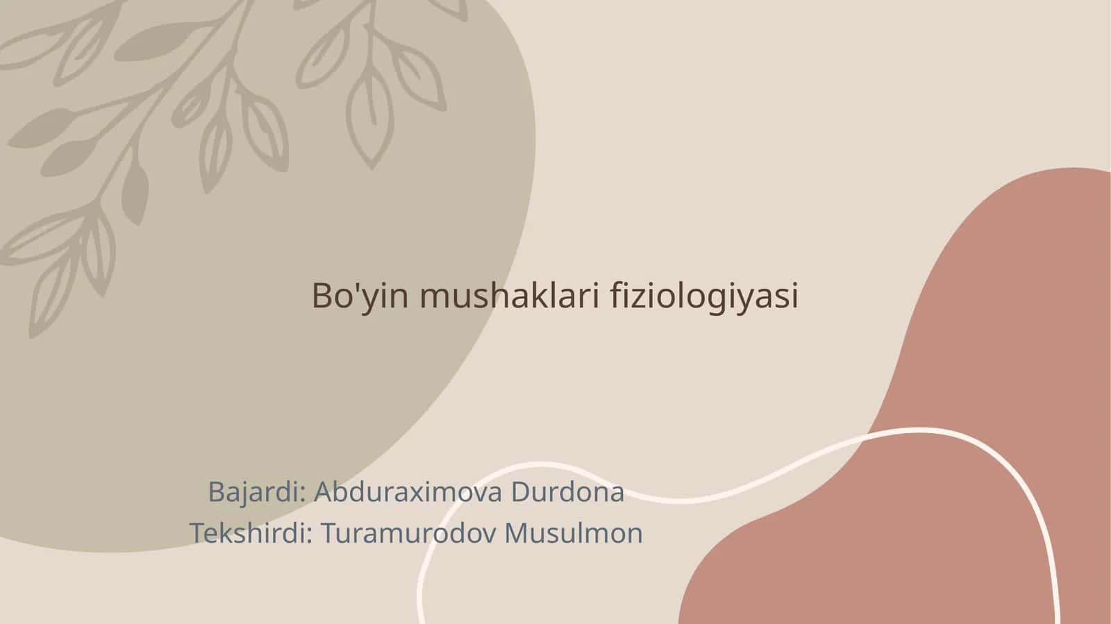 Bo'yin mushaklari fiziologiyasi 1