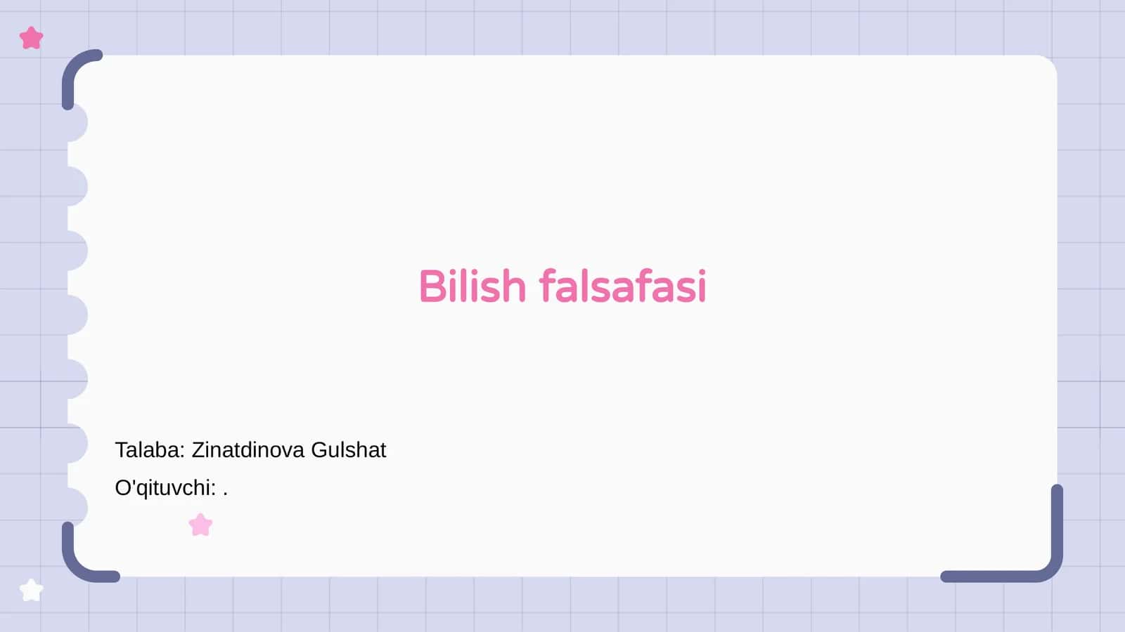 Bilish falsafasi 1