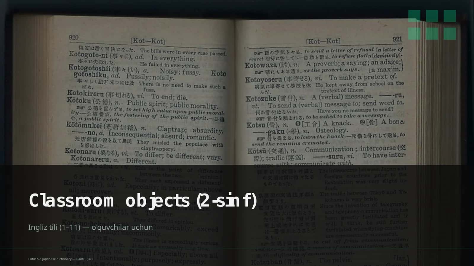 Classroom objects (2-sinf) 1