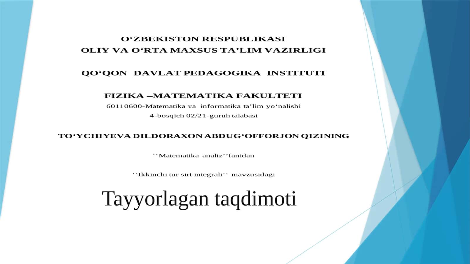 Tayyorlagan taqdimoti 1
